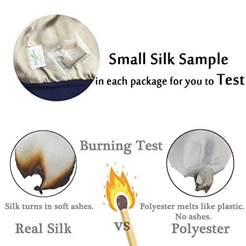 Silk Satin Lined Sleep Cap,Inner 19MM 100% Mulberry Silk Outer Viscose Nature Breathable for Hair
