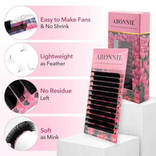 ABONNIE Automatic Blooming Eyelash Extensions 0.03D, 8-15mm