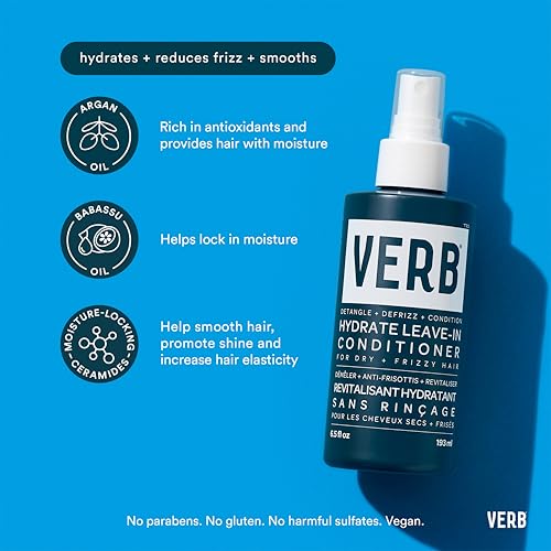 VERB Hydrate Shampoo + Conditioner Duo - Cleanses + Nourishes Dry + Frizzy Hair to Smooth + Reduce Frizz - Amber + Warm Jasmine Scent