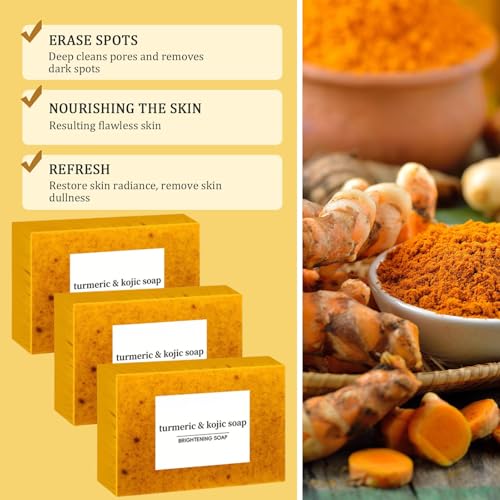 Lemon Turmeric Kojic Soap Fragrance, Lemon Turmeric & Kojic Soap Bar for Face and Body for All Skin Types