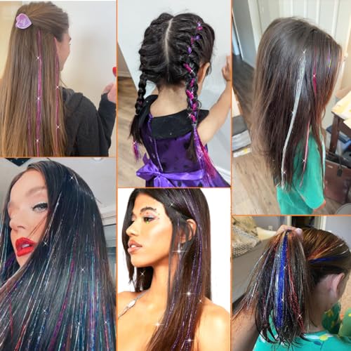 Hair Tinsel Kit with 8800 Strands in 20 Colors - Heat Resistant Extensions