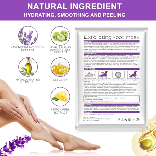 Exfoliating Foot Care Mask 3 Pack - Lavender & Fruit Extracts