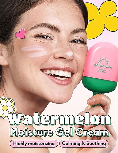 PATCH HOLIC Watermelon Moisture Gel Cream 2.36 fl. oz. Hydrating Facial Moisturizer & Gel Cream with 8 Hyaluronic Acid | Nourishing Facial Cream Gel Moisturizer for Face | Face Cream for Dry Skin