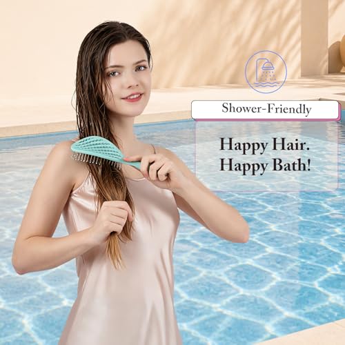 Elfirly Curved Vented Detangler Brush 2-Pack for Fine Hair