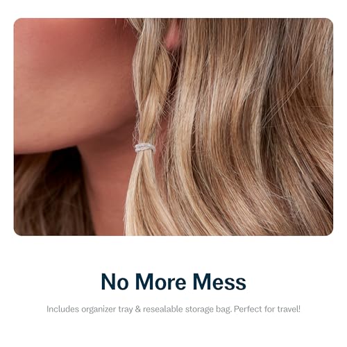 Gimme Beauty Medium Hair Premium Elastics - Clear Hair Ties with Innovative Storage Stack - No-Slip, Durable Bands for All Day Use - 500 Pack, Clear
