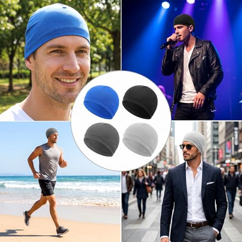 4-Pack Wave Caps for Men | 360 Waves & Hair Protection
