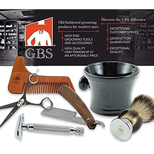 G.B.S Chrome Brush and Razor Stand - Textured Chrome Shaving Stand, ? Stylish and Unbreakable Stand Best for Your Bathroom Everyday Grooming, Fits Most 3 and 5 Blade Razors Double Edge Safety Razors and Shaving Brush Stand