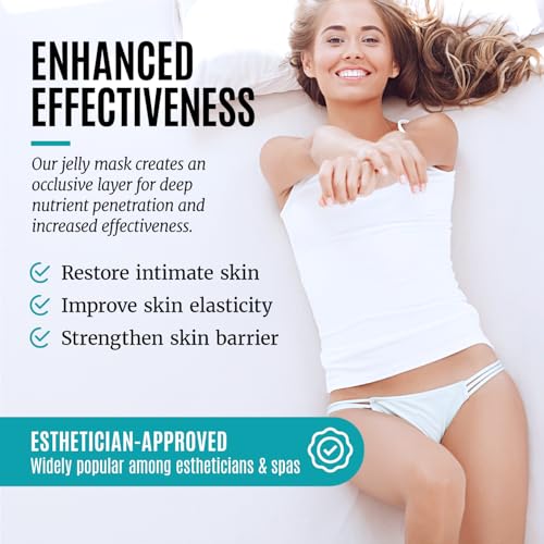 Divine Derriere Vajacial Hydrogel Mask - Snail Mucin Serum & CoQ10 - Post Wax/Shave, Ingrown Hair, Razor Bumps - Hydrating Facial & Vajacial Peel-Off Hydro Jelly Powder Mask (Full Kit)