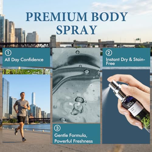 AQUA BLANCE Men's Body Spray 3-Pack, 60ml Travel Size