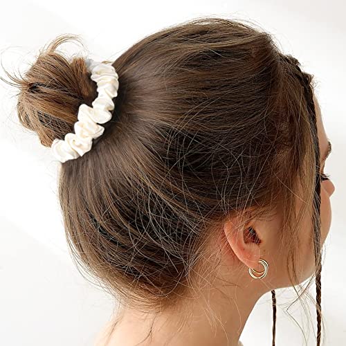 8 Pack Satin Scrunchies for Women - Bridesmaid Hair Ties