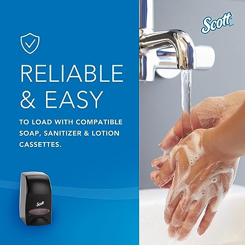Bundle of Scott¢ç Foam Hand Soap with Moisturizers, 1.0 L Pink, Floral Scent Refills + Scott Essential Manual Skin Care Dispenser, Black) Starter Kit
