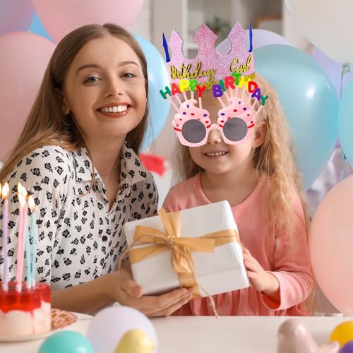 Pink Kid's Birthday Crown & Dress Up Set - Girl Headband Tiara & Ribbon Medal, YumSur