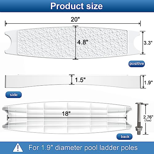 Pool Ladder Steps Replacement 3-Pack 18" Heavy-Duty