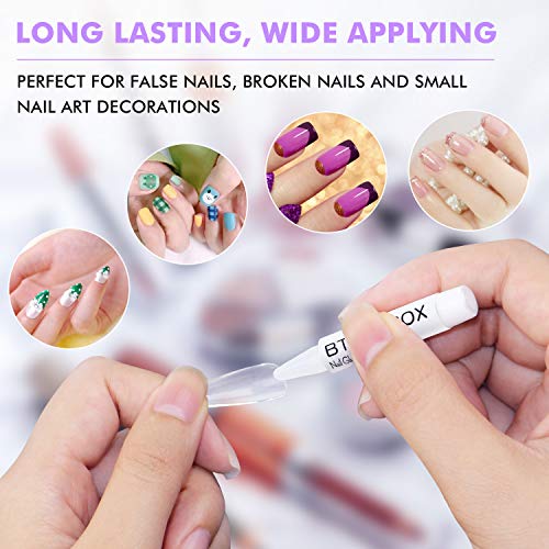 BTArtbox Strong Nail Glue for Press-On Nails, 8 Pack, 0.07 oz Each