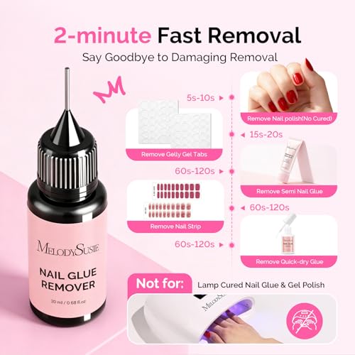 MelodySusie Non-Acetone Nail Glue Remover - 20ml Gentle Formula