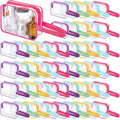 Silkfly Clear Toiletry Bag PVC Travel Cosmetic Bag with Handle Strap Makeup Pouch with Zipper Summer Vacation Salon Graduation Gift End of the Year Gifts(Bright Color,50 Pack)