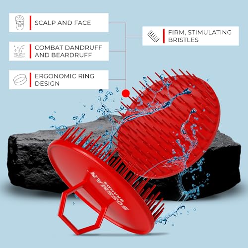 Bossman 3-Inch Scalp Massager & Shampoo Brush for Hair and Beard