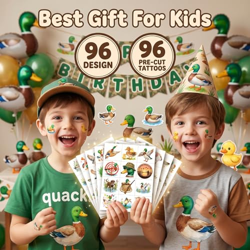96pc Mallard Duck Temporary Tattoos for Kids