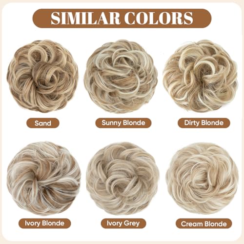Large Messy Bun Hair Piece Wavy Curly Synthetic Chignon Ponytail