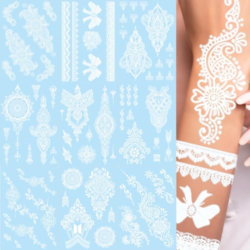 9 Sheet Henna Flower Temporary Tattoo Stickers