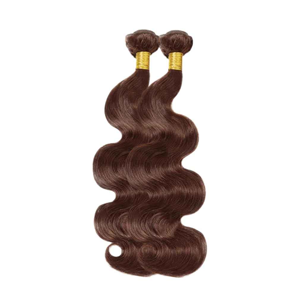#4 Brown Bundles Human Hair Body Wave Bundles 22 24 Inch Human Hair Weave 2 Bundle Unprocessed Brazilian Virgin Hair Dark Brown Body Wave Human Hair Extensions 100g/PC