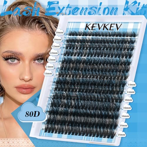 KevKev 3D-80D False Eyelash Clusters 10-18mm Thick Natural Volume Lashes