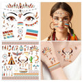Indian Face Tattoos Metallic Temporary Stickers 4 Sheets