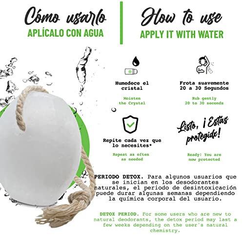 Vital Green Multipurpose Alum Crystal Bar- Eliminates Odor, Does not Stain and Fragrance-Free - Can be Used by the Whole Family - Plastic Free - 3.53 oz / 100 g (1 Unit)