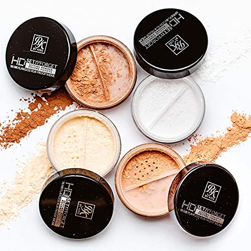 Ruby Kisses Loose Setting Powder 0.4oz, Weightless, Smooths, Mattifying Finish and Shine Control, Pure Silica Mineral Powder (Rich)