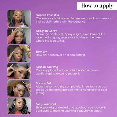 The Frontal Queen Lace Melting Spray - Strong Hold Adhesive for Lace Wigs, No Residue, Water-Resistant, 4.2 oz