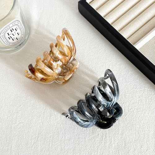 FRDTLUTHW 2PCS 3.74Inch Large Cellulose Acetate Octopus Hair Claw Clips for Women,Jumbo Tortoise Shell Hair Clamps for Thin Thick Hair,Non-slip Strong Hold Jaw Barrettes,Hair Accessories for Styling