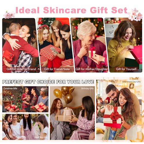 Sakura Skin Care Set for Women Birthday Gifts for Teen Girls - Skin Care for Kids - Skincare for Girls 10-12 - Kids Skin Care Set for girls Ages 8-12,Teen girl Christmas Gifts Skincare Set