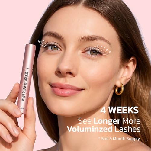 Lash Serum for Longer & Fuller Looking Lashes, Gentle Eyelash Enhancing Serum with Peptides & Biotin | Fragrance-Free, Suitable for Sensitive Eyes, 5ml (5-Month Supply)