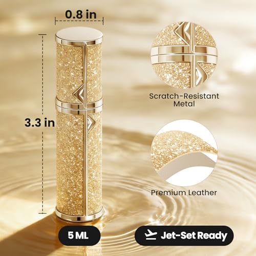 Travel Perfume Bottle Refillable 3PCS, Leak-Proof TSA Perfume Travel Bottle, Luxury Refillable Perfume Atomizer Portable Perfume Sprayer for Women & Men