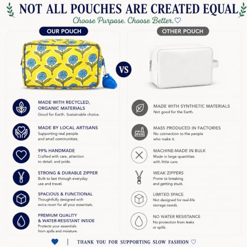 Large Capacity Travel Makeup Bag - Water-Resistant Floral Organizer