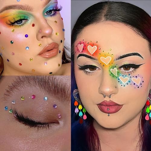 Self-Adhesive Face Gems & Rhinestones - 1041pcs (3-6mm)