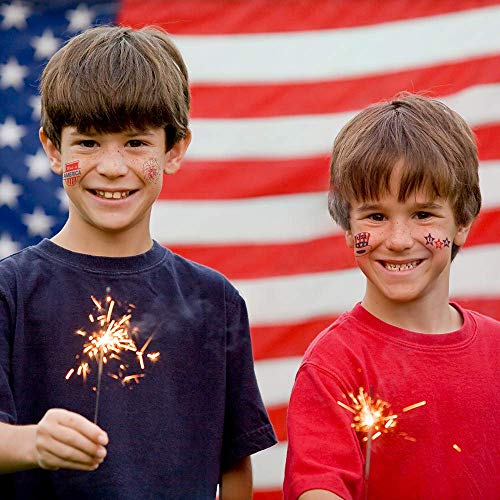 Patriotic Temporary Tattoos for Kids, 144-Pack 1.5" - Non-Toxic