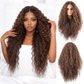 Chraylend Hazelnut Latte Synthetic Lace Front Wig - 30 Inches Kinky Curly HD Transparent Part for Women