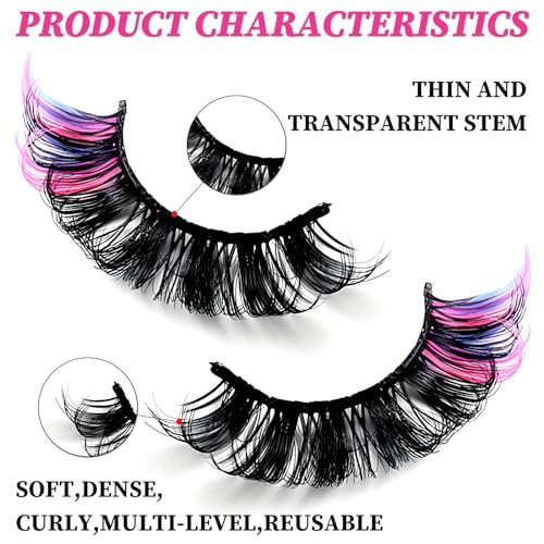 7-Pair Faux Mink False Eyelashes 6D Wispy Cat Eye Lashes 21mm