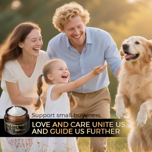 QOOQ 100% Grass Fed Beef Tallow for Skin with Raw Honey & Beach Rose Oil - for Sensitive & Eczema Skin - Natural Face/Body Butter + Lip Balm, Orange, 1.3 oz