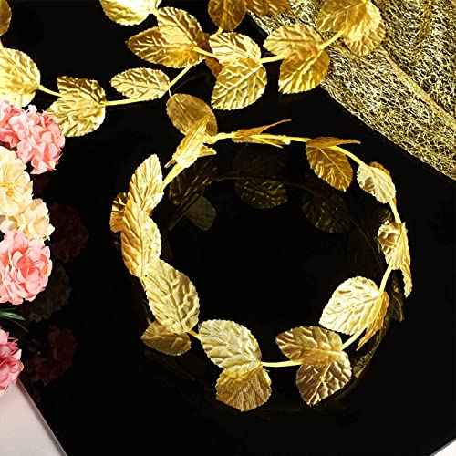 Unittype 18 Pcs Gold Laurel Crown Wreath Gold Leaf Headband Greek Toga Goddess Costume Headpiece for Women Halloween Accessories