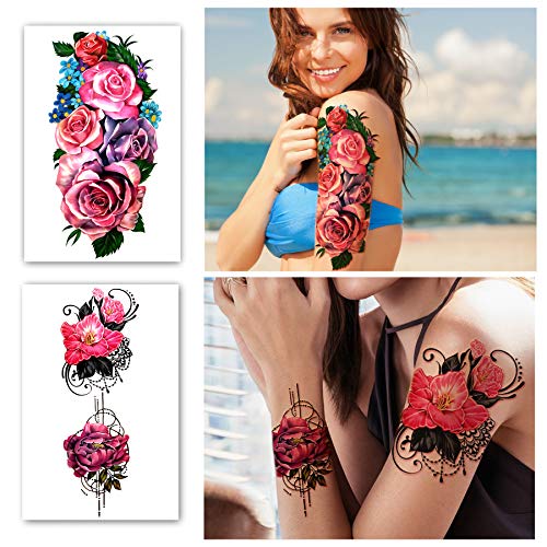 Waterproof Temporary Tattoo Sleeves for Women, 18 Sheets