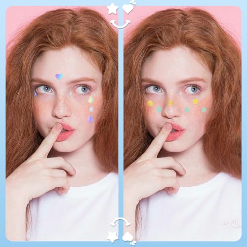 Pimple Patches for Face, Colorful Hydrocolloid Patches for Covering Zits and Blemishes, Cute Round Teardrop Heart Acne Patch, 208 Count (With a mirror case)