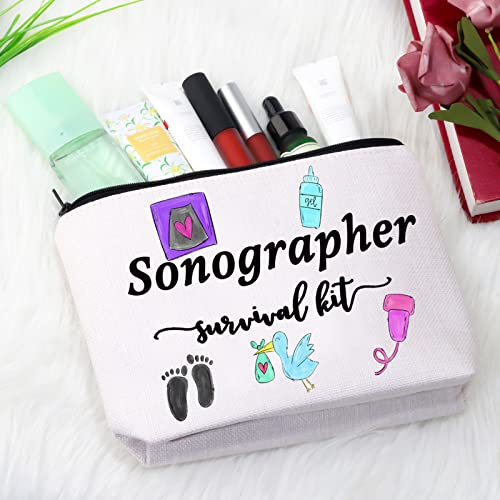GJTIM Sonographer Survival Kit Sonographer Gift Radiologist Gift Ultrasound Tech Zipper Pouch Makeup Bag (Survival Sonographer Bag)