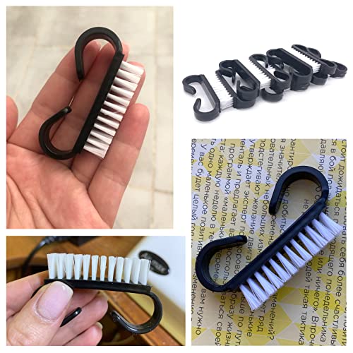 20 Pcs Nail Cleaning Brushes with Black Handle - Portable Nail Art Tools