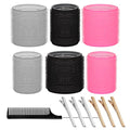 Self-Grip Hair Rollers Set - 13 Piece Heatless Curler Kit