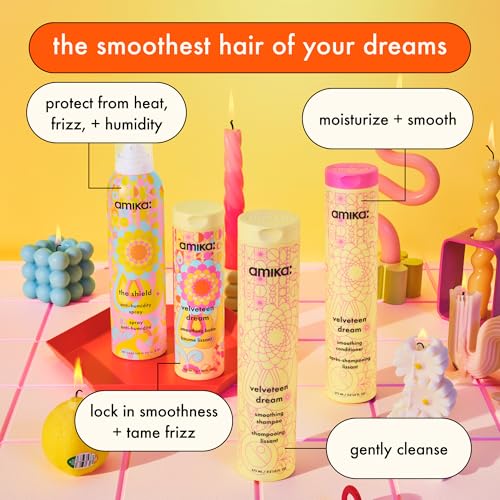 amika the shield anti-humidity spray | lightweight, invisible heat protection spray, contains UV filters, for smooth, frizz free hair