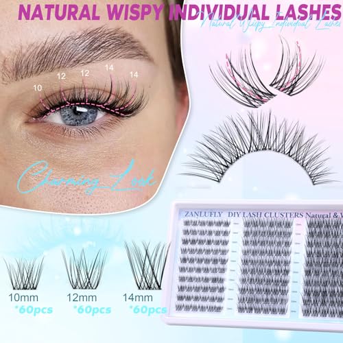 Wispy Cluster Lashes 180Pcs DIY Eyelash Extension 10-14MM
