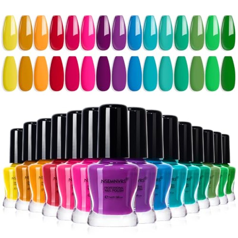 15 Color Quick Dry Nail Polish Set - Fast Drying Non-Gel
