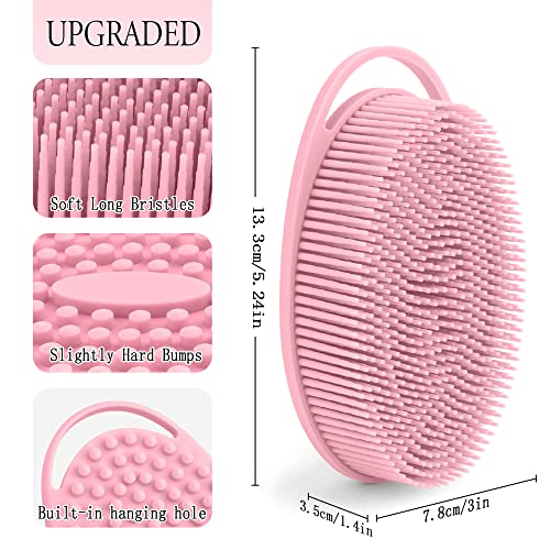 3-Pack Silicone Body Scrubber, Dual-Sided Exfoliating Loofah